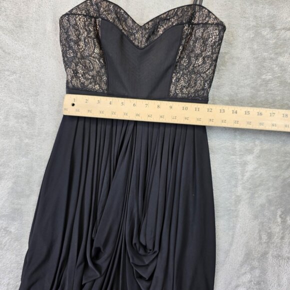 BCBGMAXAZRIA Dress Womens XS Black Kore Lace Sweetheart Bubble Hem Cocktail - Picture 3 of 11